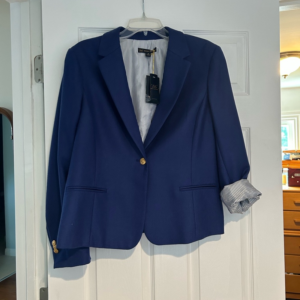 Brooks Brothers Blue Blazer with Gold Accents